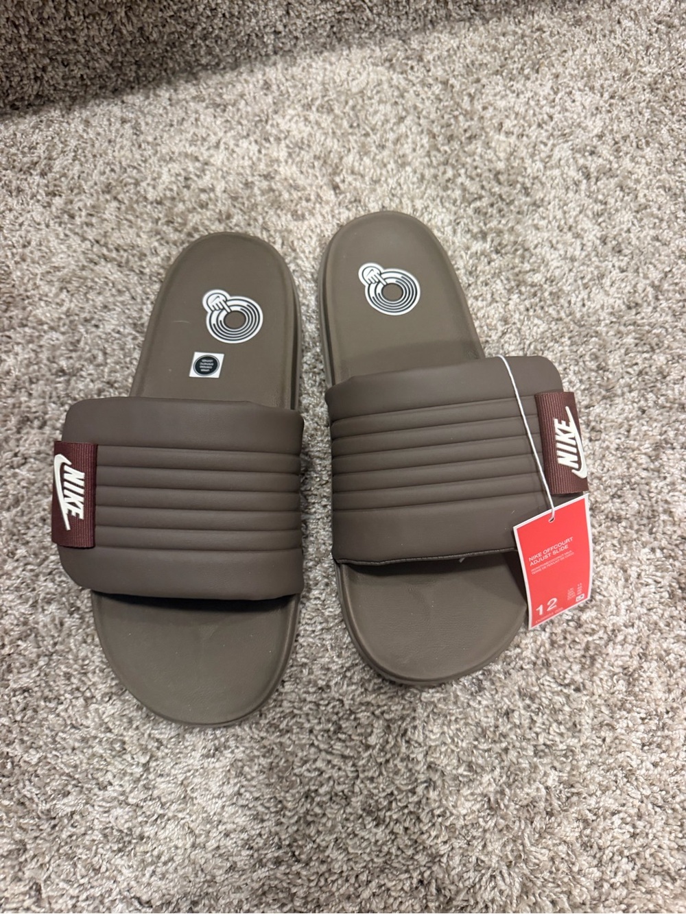 Nike Men’s Brown Slide Sandals with Padded Strap